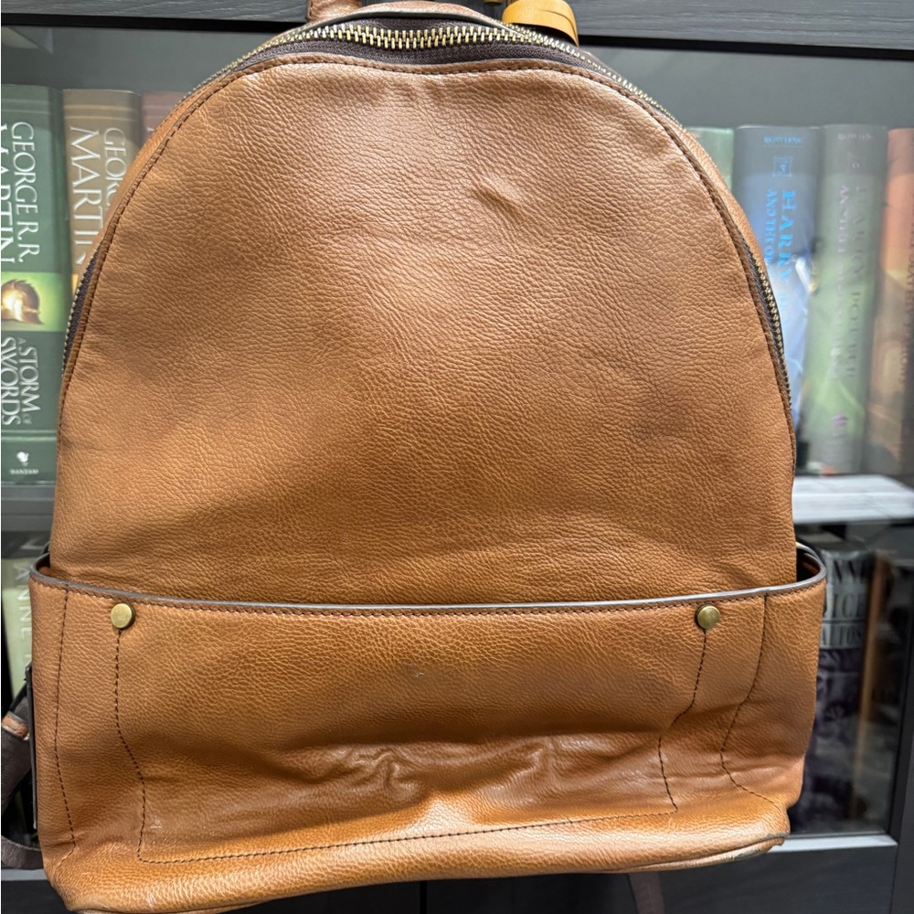 Zara Brown Faux Leather Men's Backpack Tan